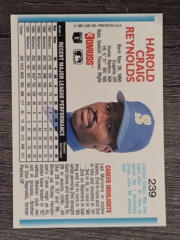1992 Donruss #239 Harold Reynolds