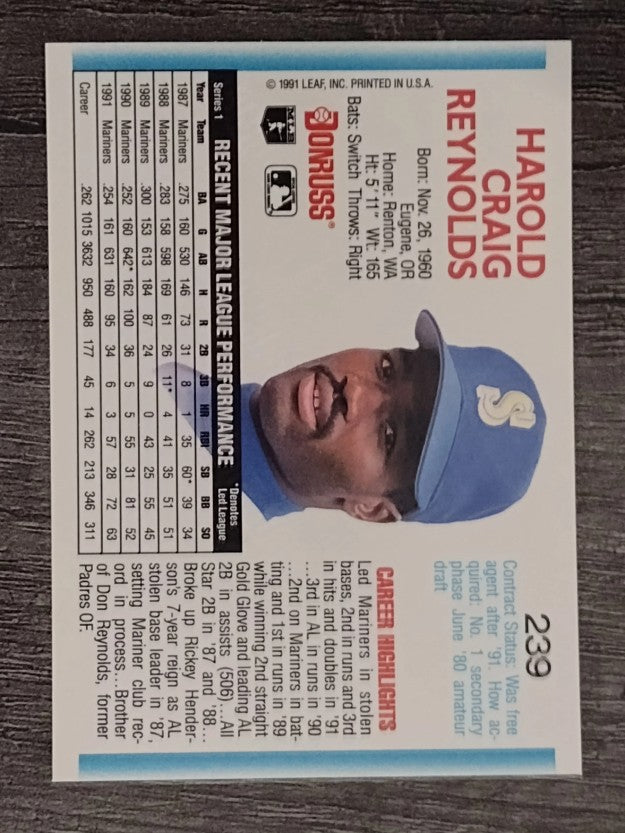 1992 Donruss #239 Harold Reynolds
