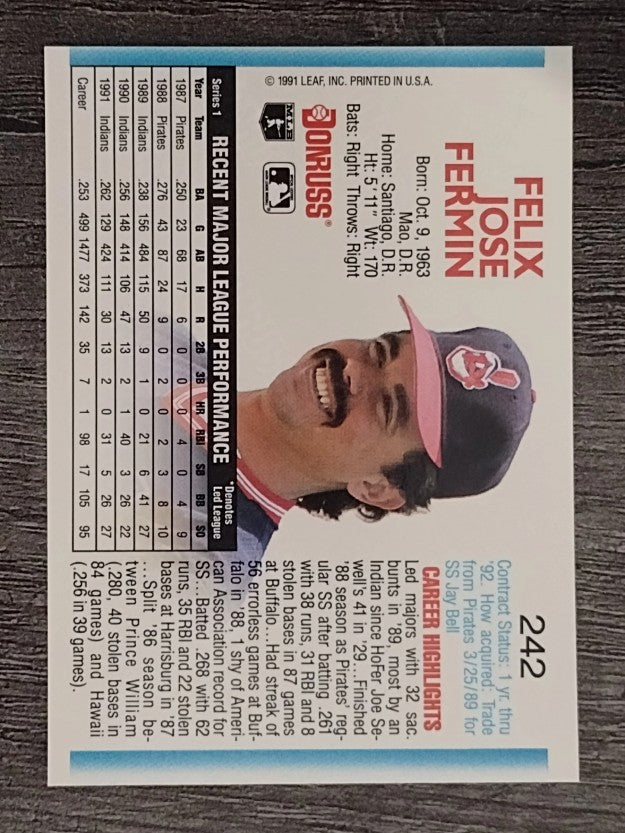 1992 Donruss #242 Felix Fermin