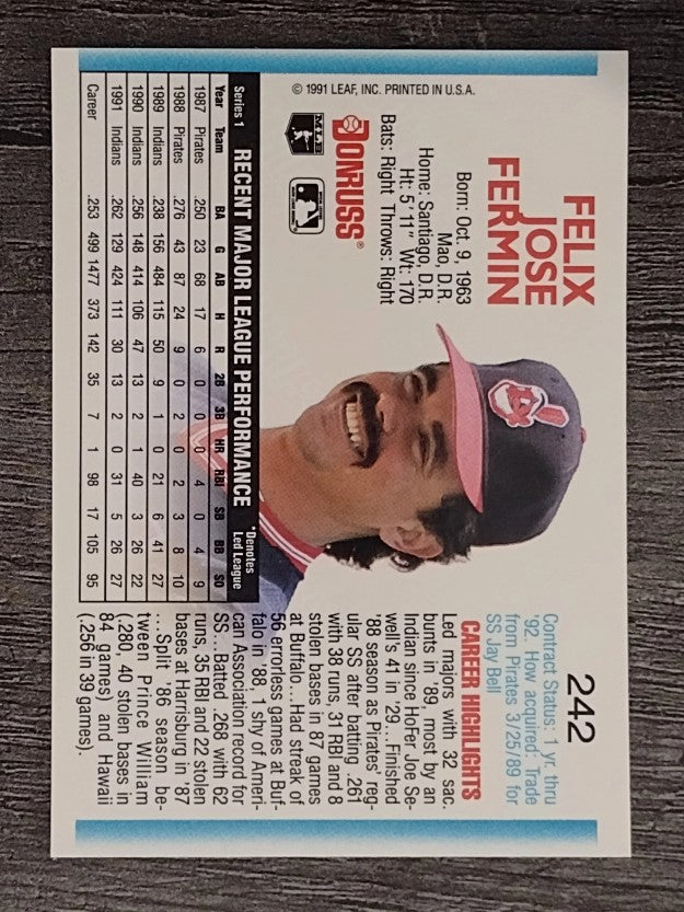1992 Donruss #242 Felix Fermin