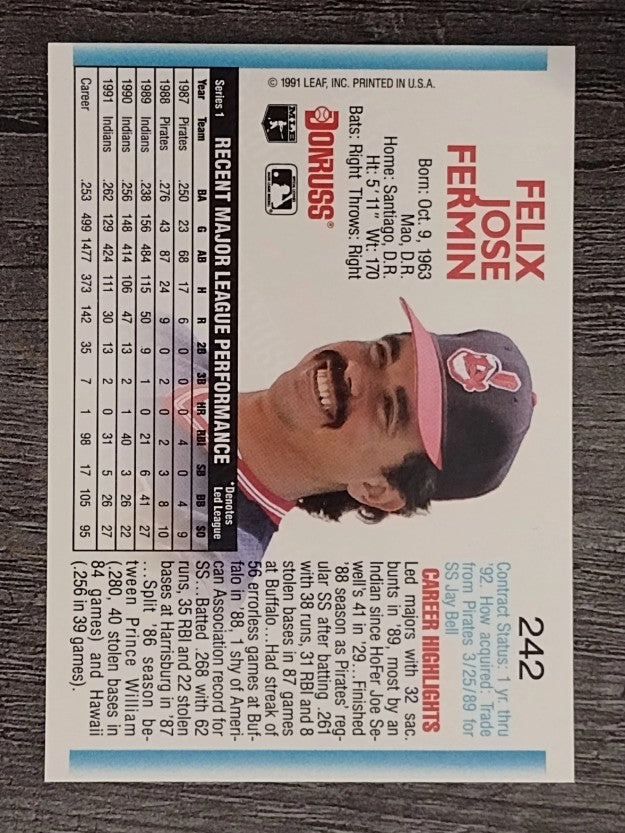 1992 Donruss #242 Felix Fermin