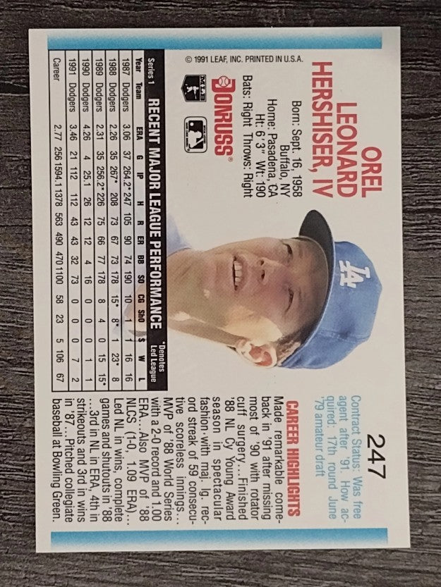 1992 Donruss #247 Orel Hershiser