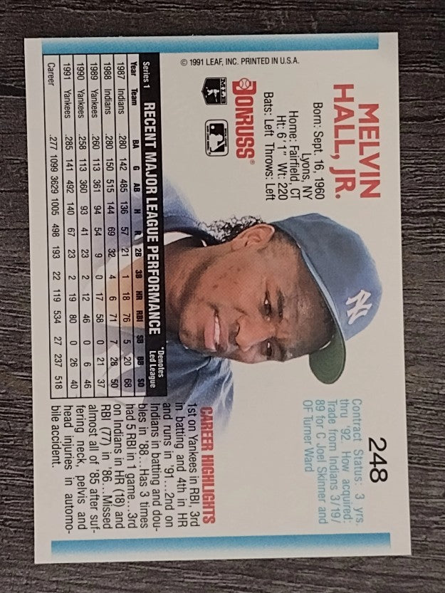1992 Donruss #248 Mel Hall