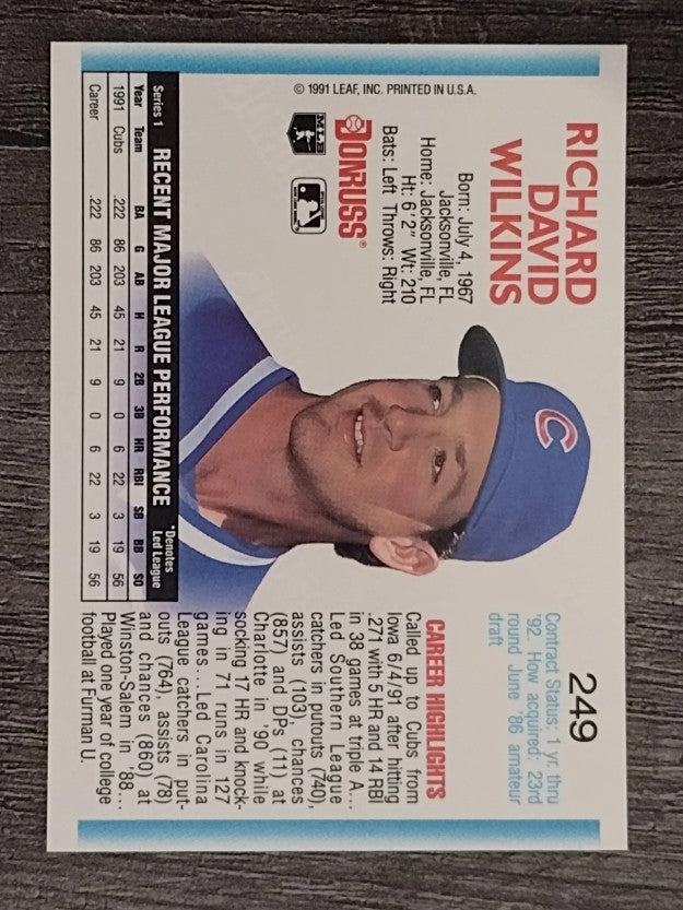 1992 Donruss #249 Rick Wilkins