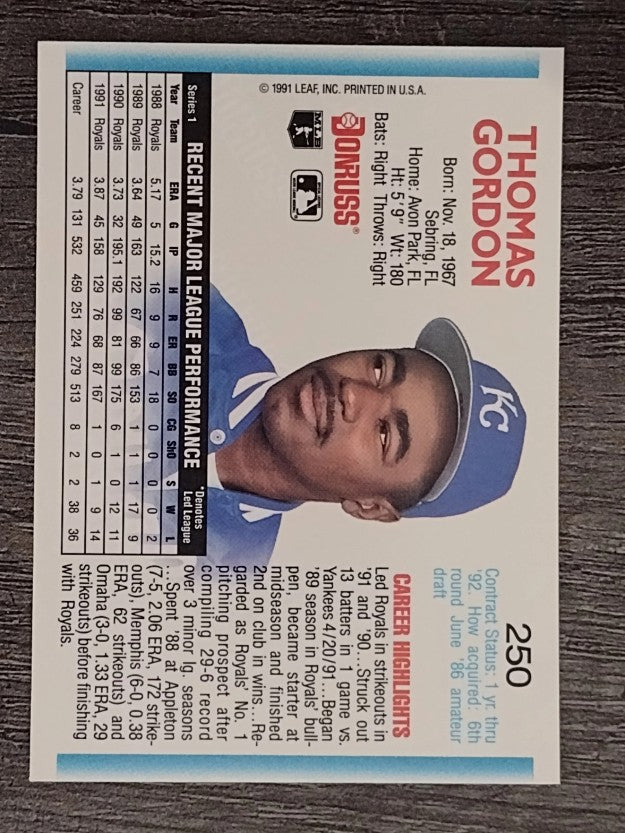 1992 Donruss #250 Tom Gordon