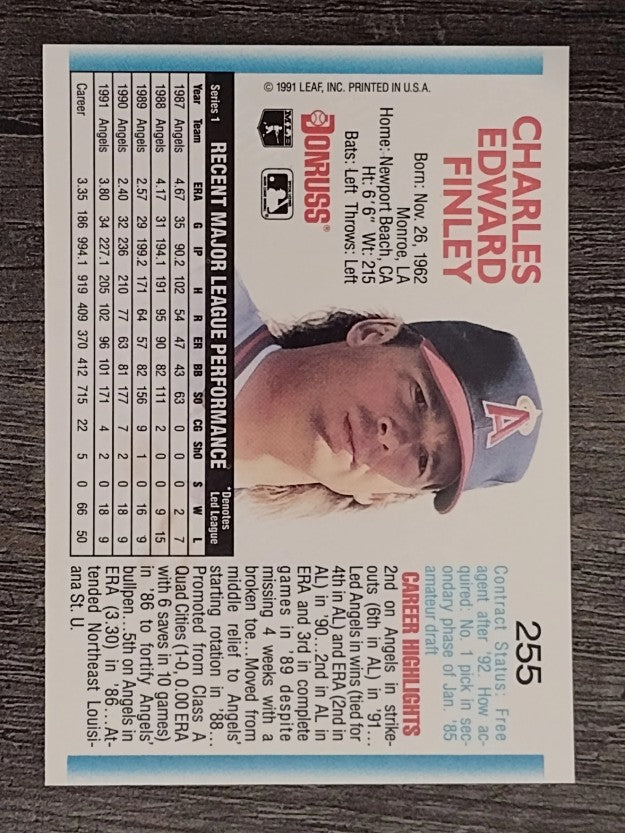 1992 Donruss #255 Chuck Finley