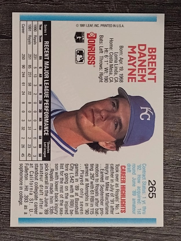 1992 Donruss #265 Brent Mayne