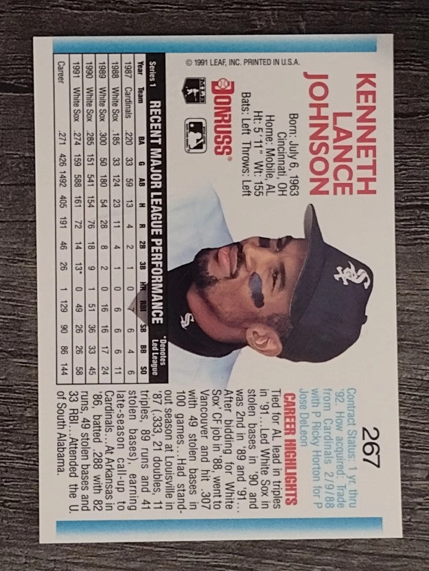 1992 Donruss #267 Lance Johnson