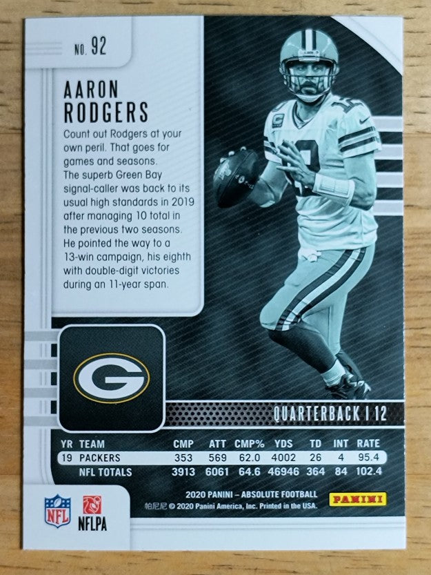 2020 Absolute Retail #92 Aaron Rodgers