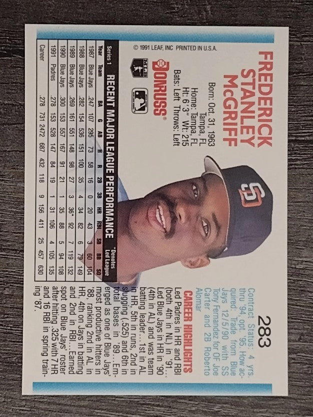 1992 Donruss #283 Fred McGriff