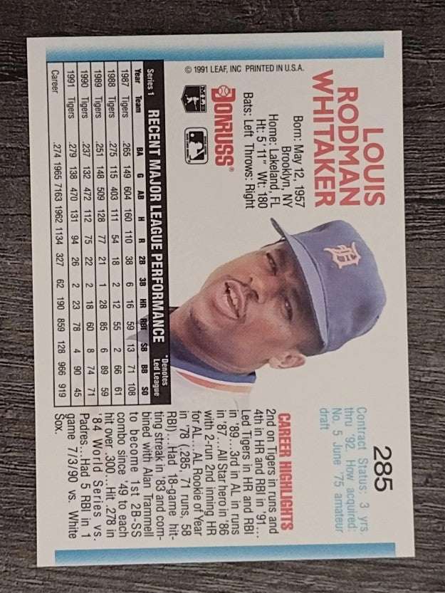 1992 Donruss #285 Lou Whitaker