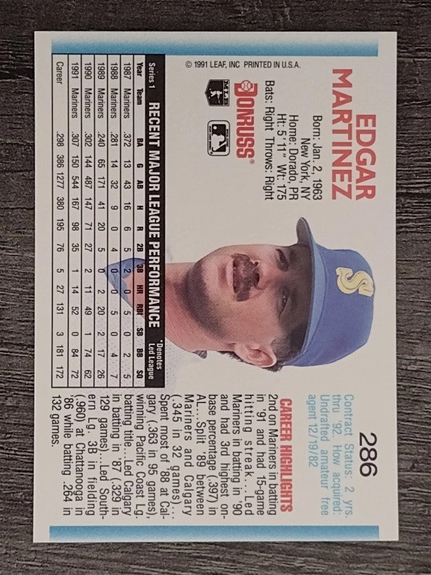 1992 Donruss #286 Edgar Martinez