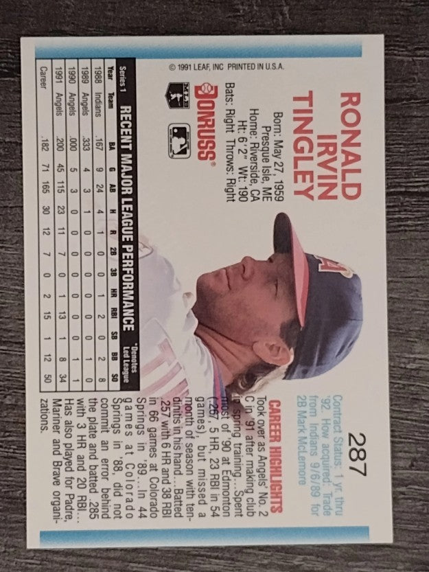 1992 Donruss #287 Ron Tingley