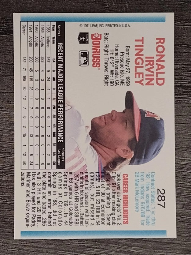 1992 Donruss #287 Ron Tingley