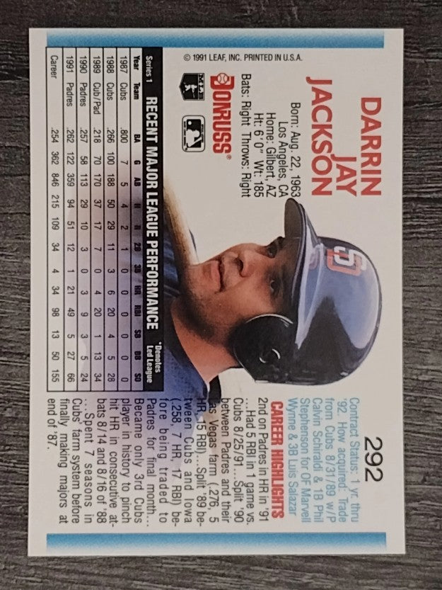 1992 Donruss #292 Darrin Jackson
