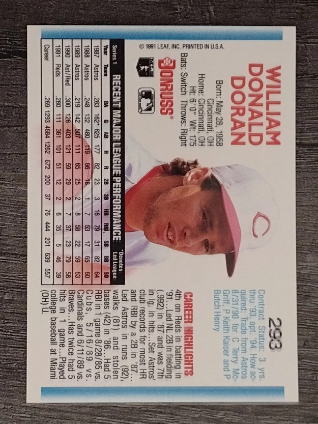 1992 Donruss #293 Bill Doran