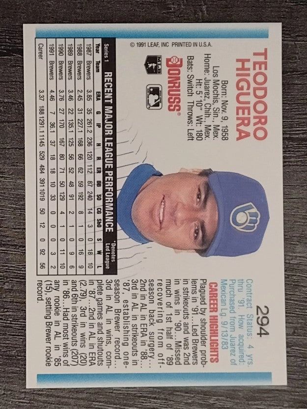 1992 Donruss #294 Ted Higuera