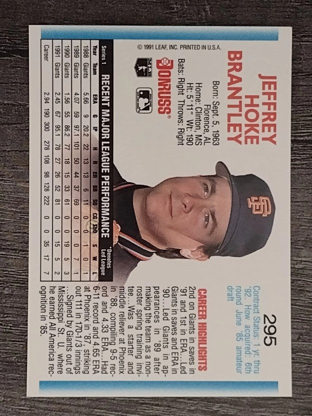 1992 Donruss #295 Jeff Brantley