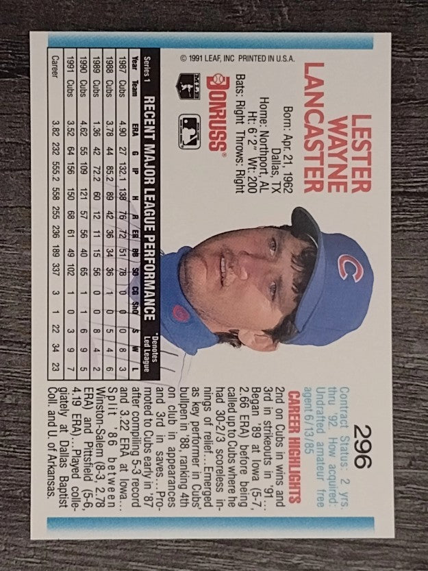 1992 Donruss #296 Les Lancaster