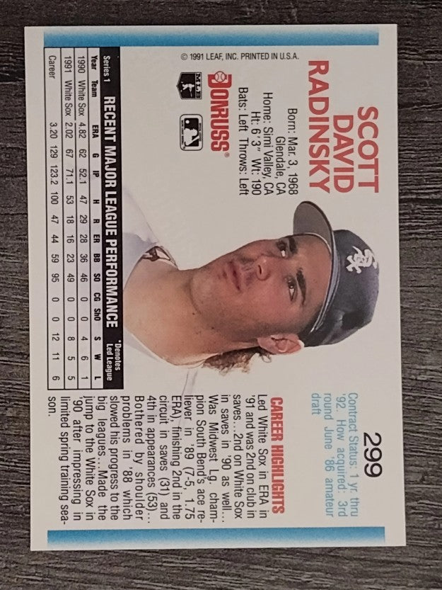 1992 Donruss #299 Scott Radinsky