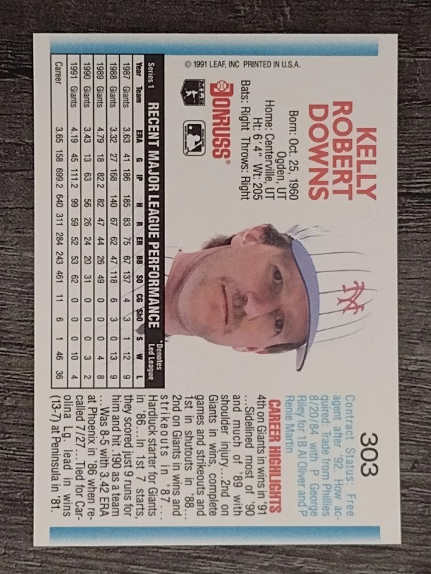 1992 Donruss #303 Kelly Downs