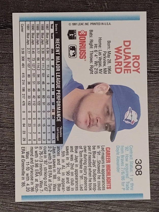 1992 Donruss #308 Duane Ward