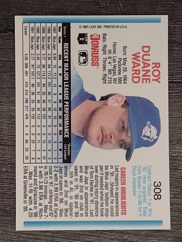 1992 Donruss #308 Duane Ward