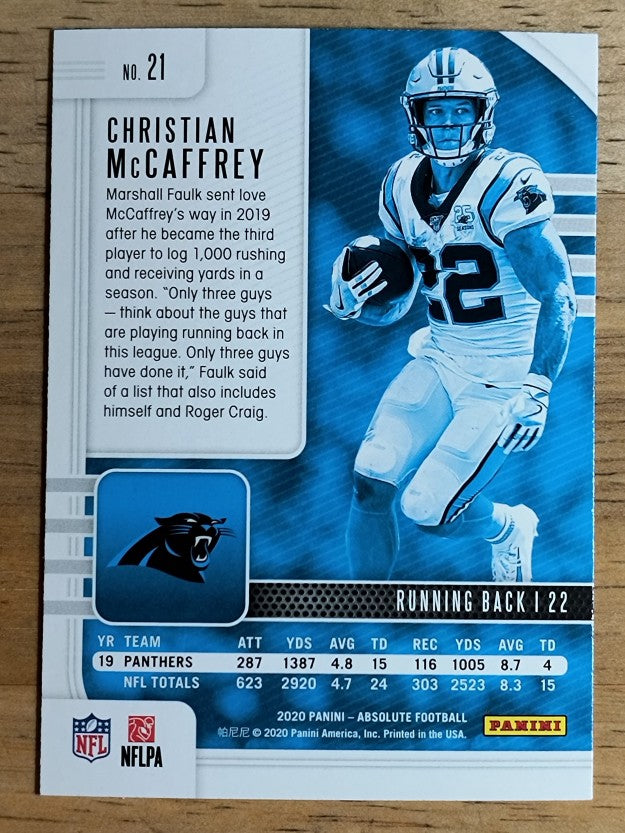 2020 Absolute Retail #21 Christian McCaffrey