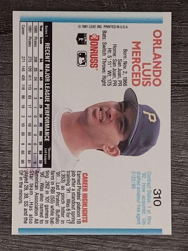 1992 Donruss #310 Orlando Merced