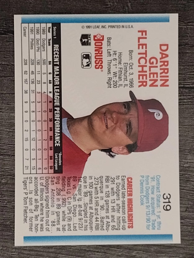 1992 Donruss #319 Darrin Fletcher