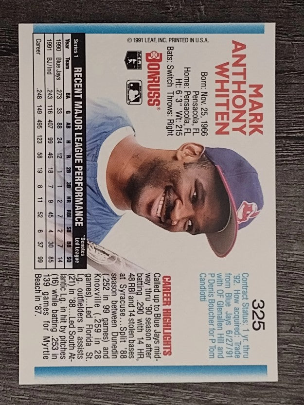1992 Donruss #325 Mark Whiten