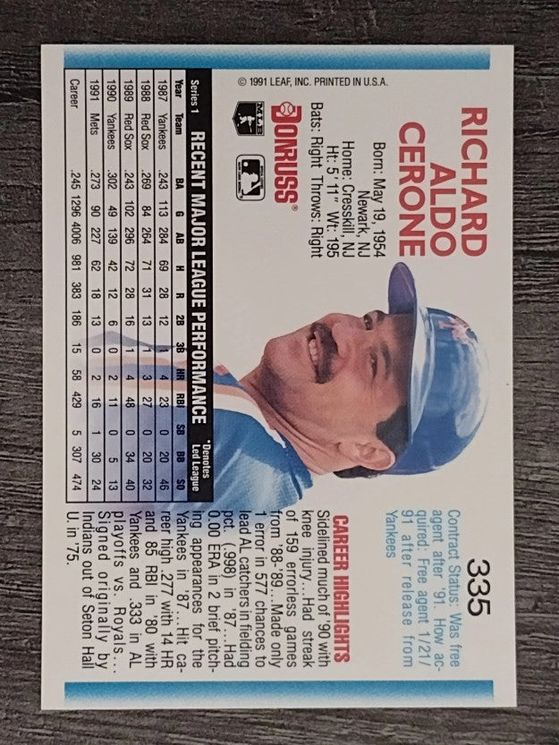 1992 Donruss #335 Rick Cerone