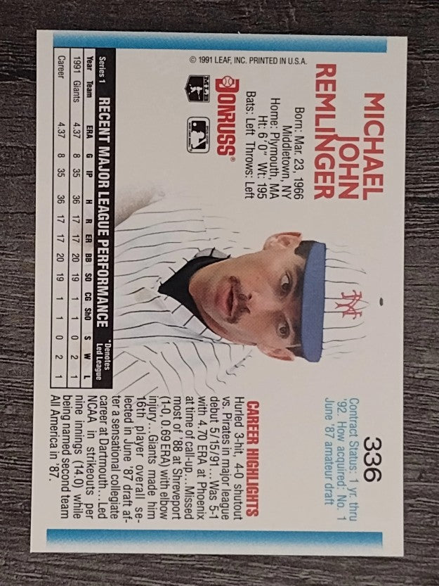 1992 Donruss #336 Mike Remlinger