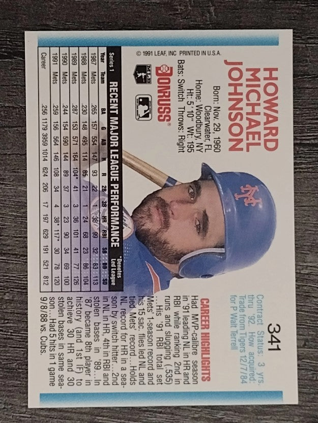 1992 Donruss #341 Howard Johnson