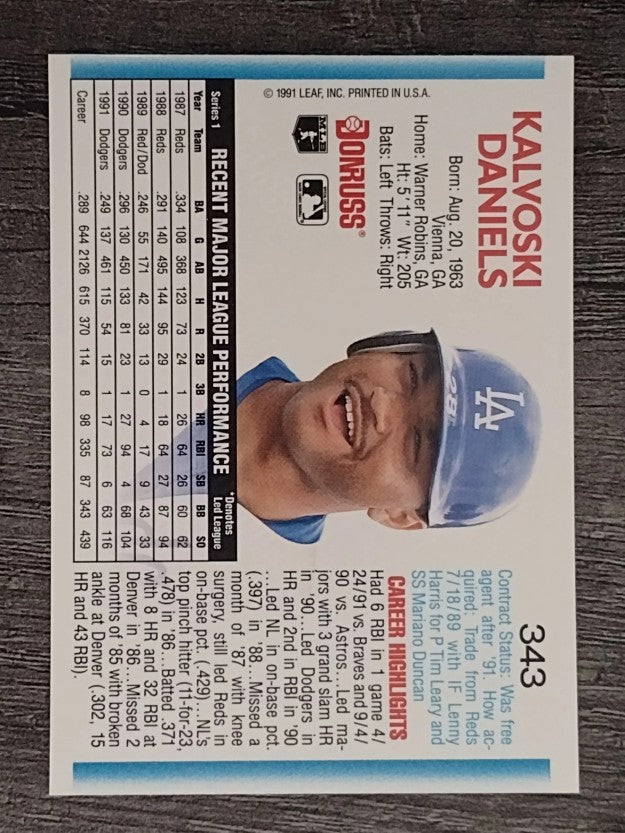 1992 Donruss #343 Kal Daniels