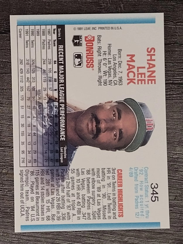 1992 Donruss #345 Shane Mack