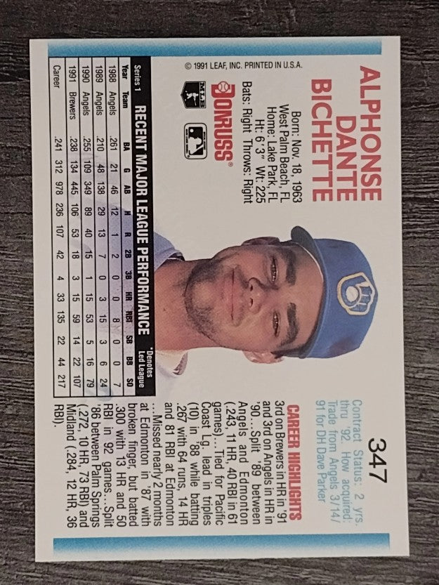 1992 Donruss #347 Dante Bichette