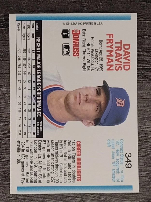1992 Donruss #349 Travis Fryman
