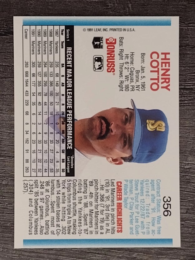 1992 Donruss #356 Henry Cotto