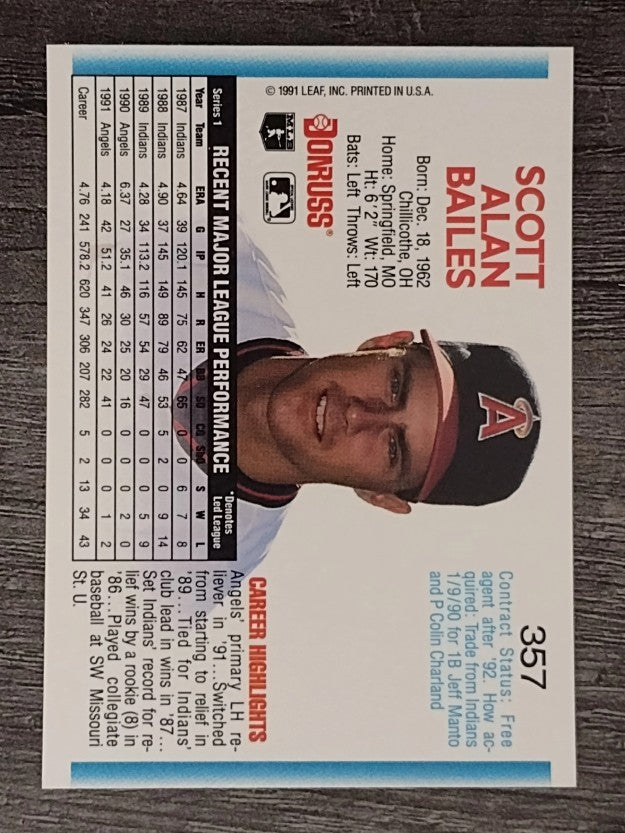 1992 Donruss #357 Scott Bailes