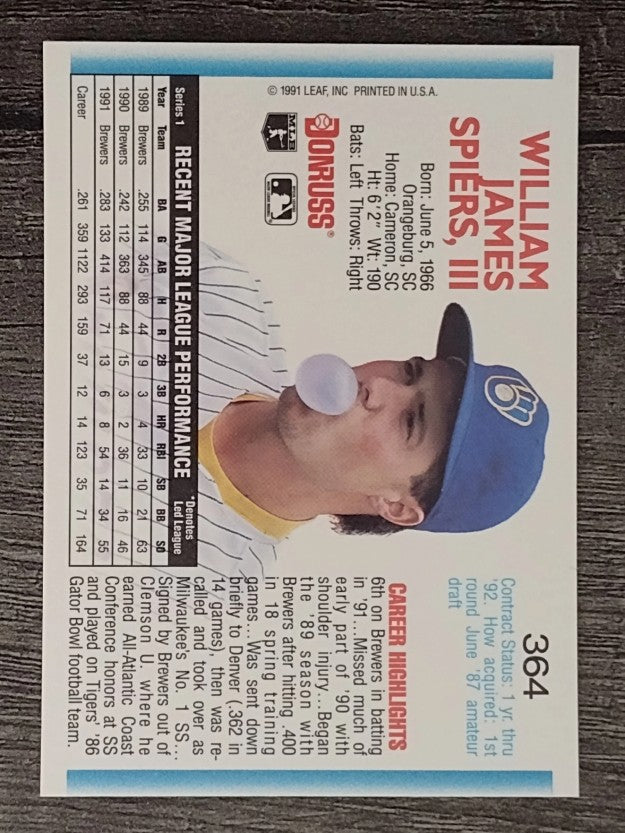 1992 Donruss #364 Bill Spiers