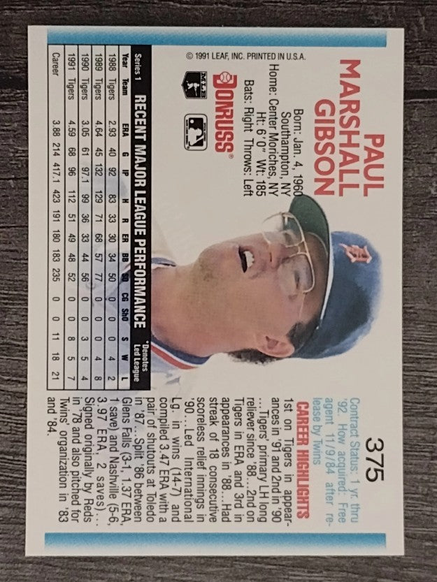 1992 Donruss #375 Paul Gibson