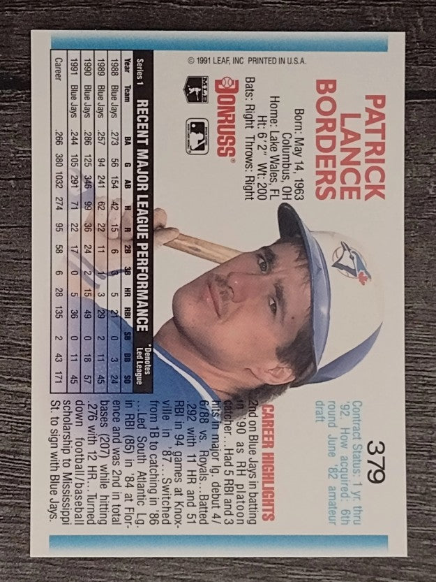1992 Donruss #379 Pat Borders
