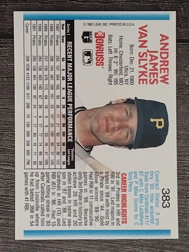 1992 Donruss #383 Andy Van Slyke