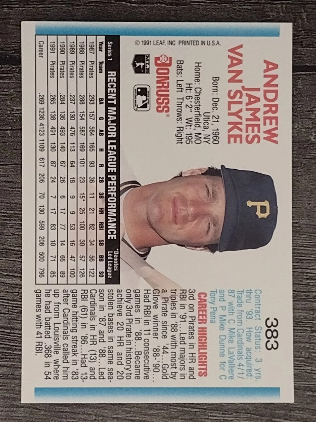 1992 Donruss #383 Andy Van Slyke