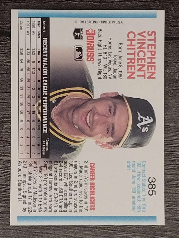 1992 Donruss #385 Steve Chitren