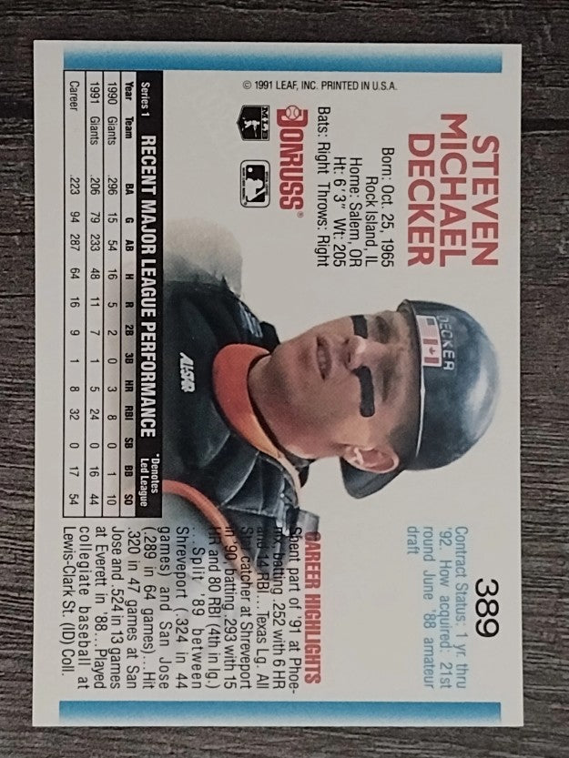 1992 Donruss #389 Steve Decker