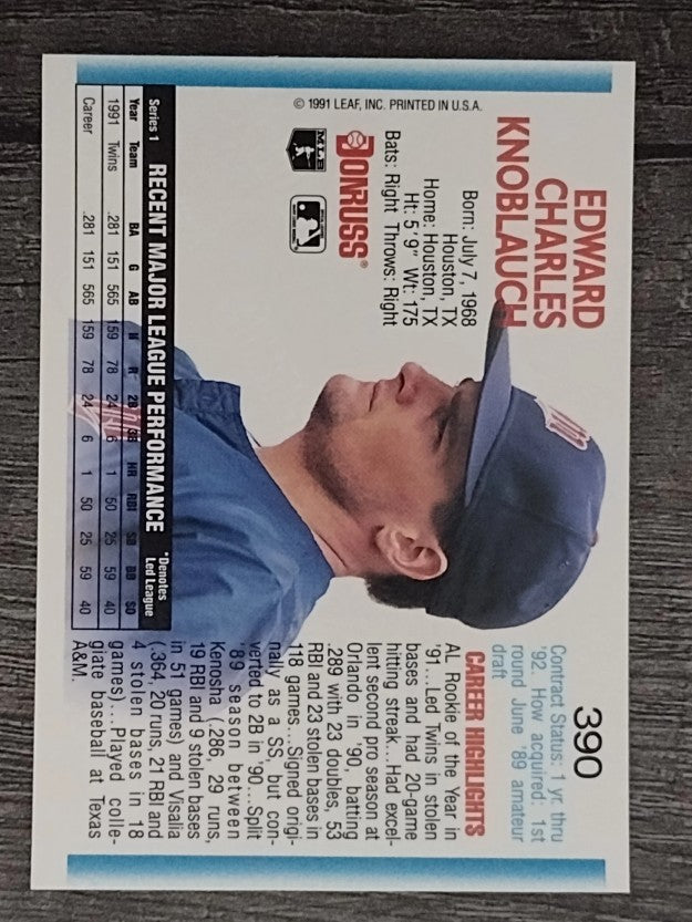 1992 Donruss #390 Chuck Knoblauch