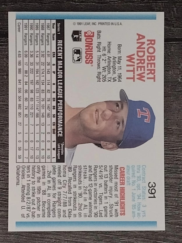 1992 Donruss #391 Bobby Witt