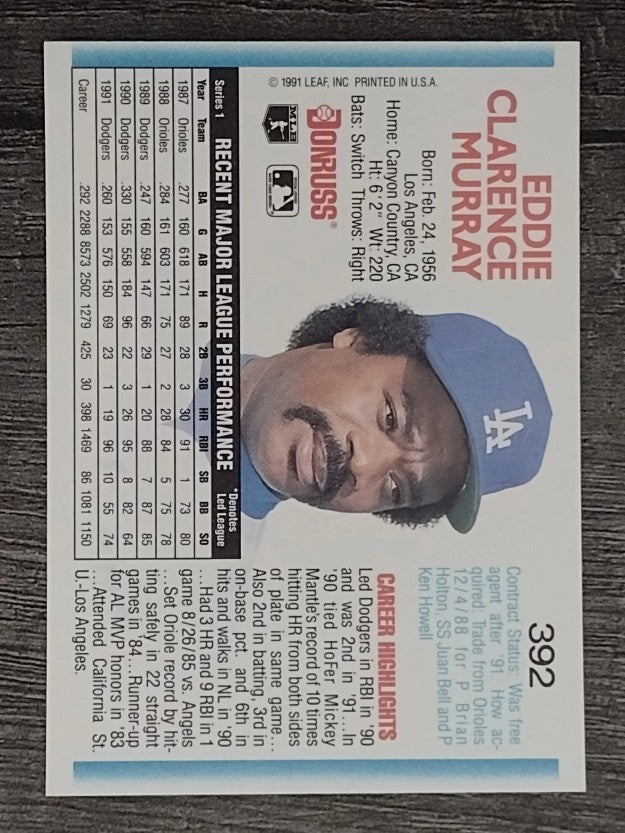 1992 Donruss #392 Eddie Murray